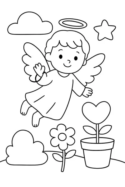 Anjos para colorir 07