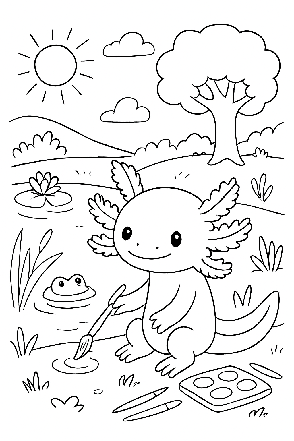 Axolotes para colorir 11