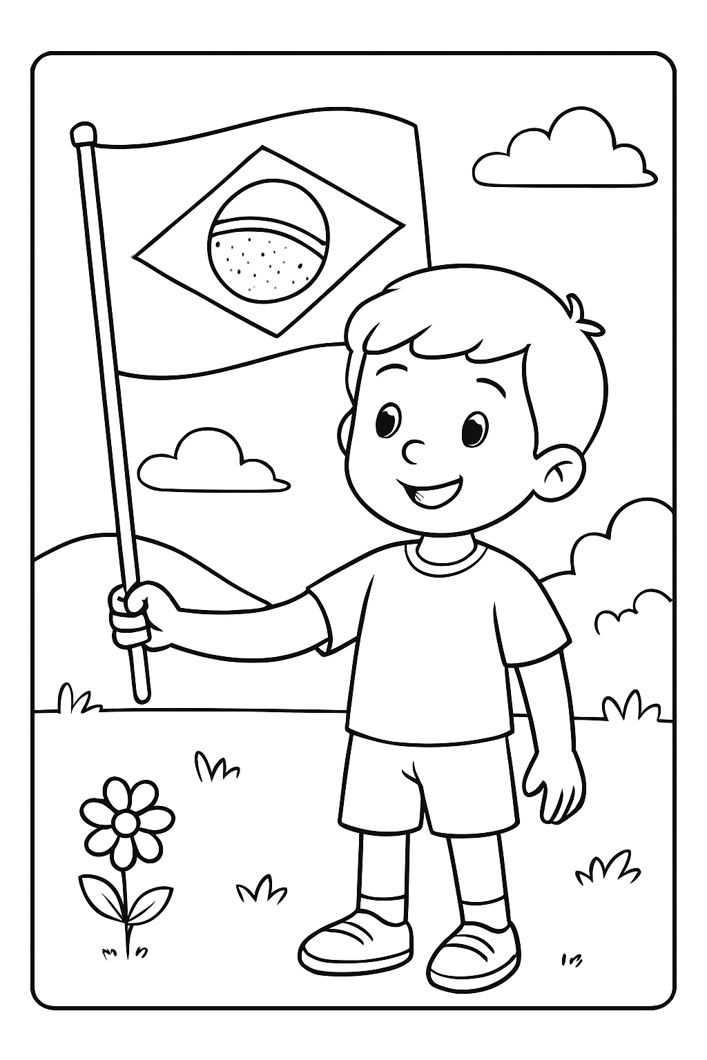 Bandeira do Brasil para colorir 08