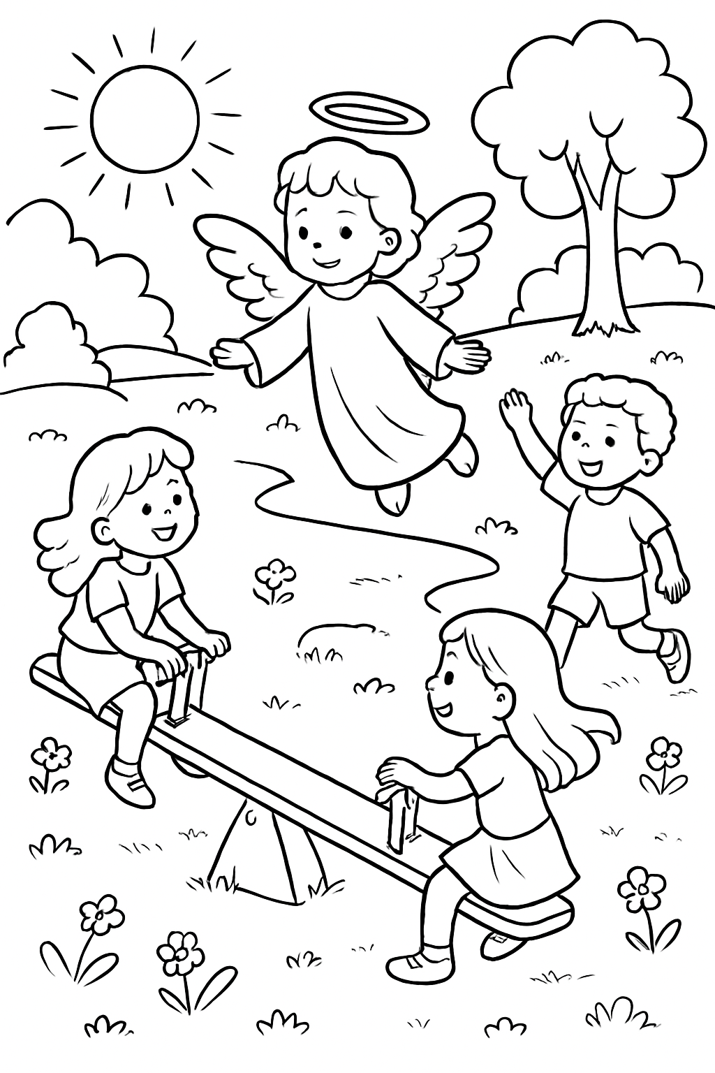 Anjos para colorir 03