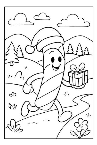 Bengala de Natal para colorir 06