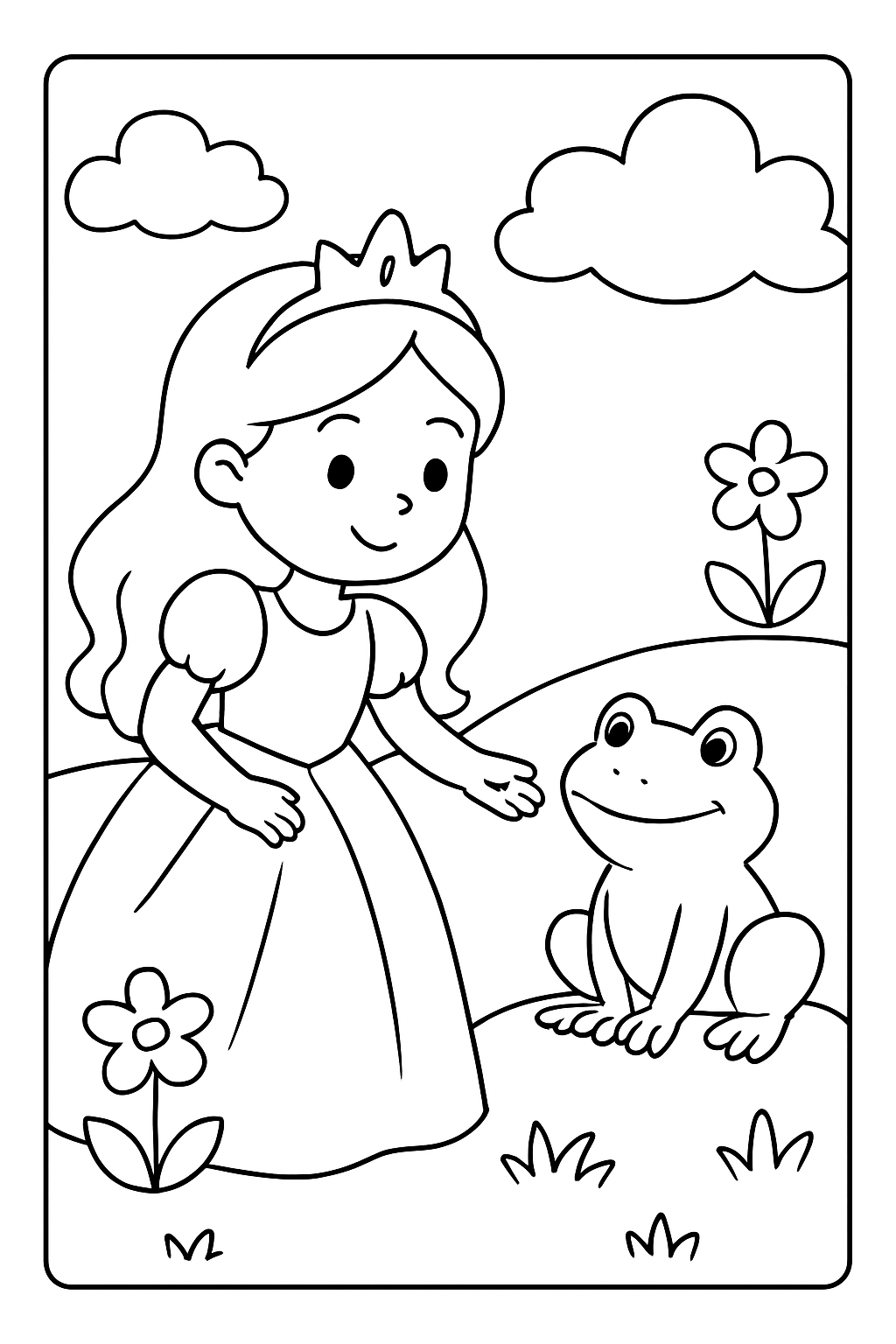 A Princesa e o Sapo para colorir 01