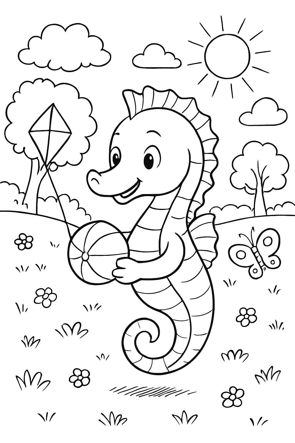 Cavalo-Marinho para colorir 03