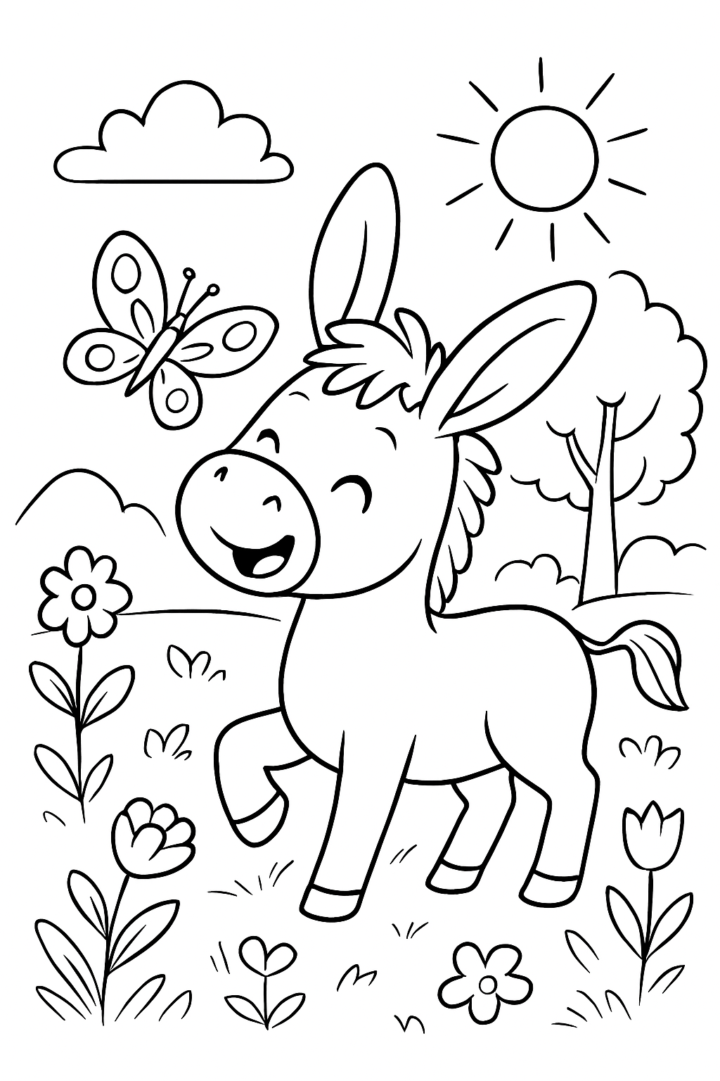 Burro para colorir 09