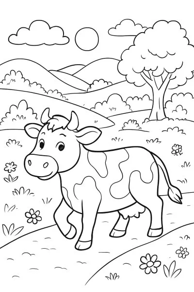 Boi para colorir 06