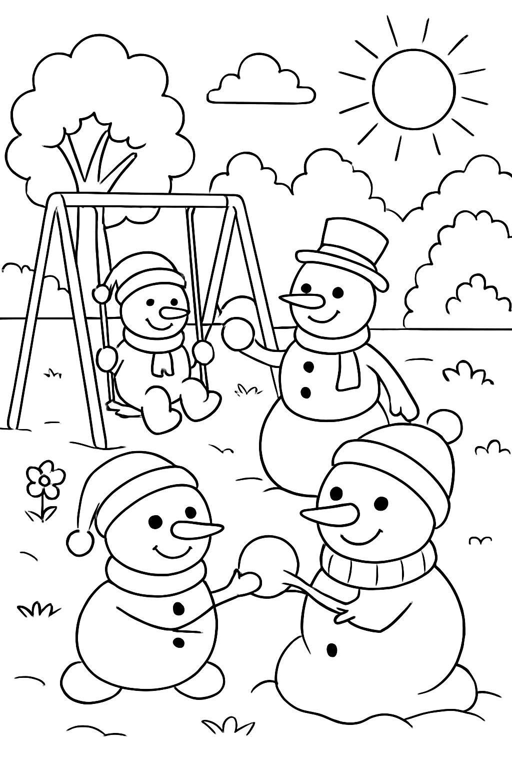 Bonecos de Neve para colorir 03