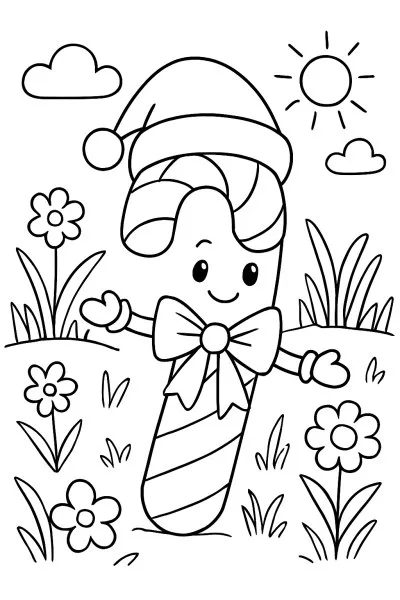 Bengala de Natal para colorir 12