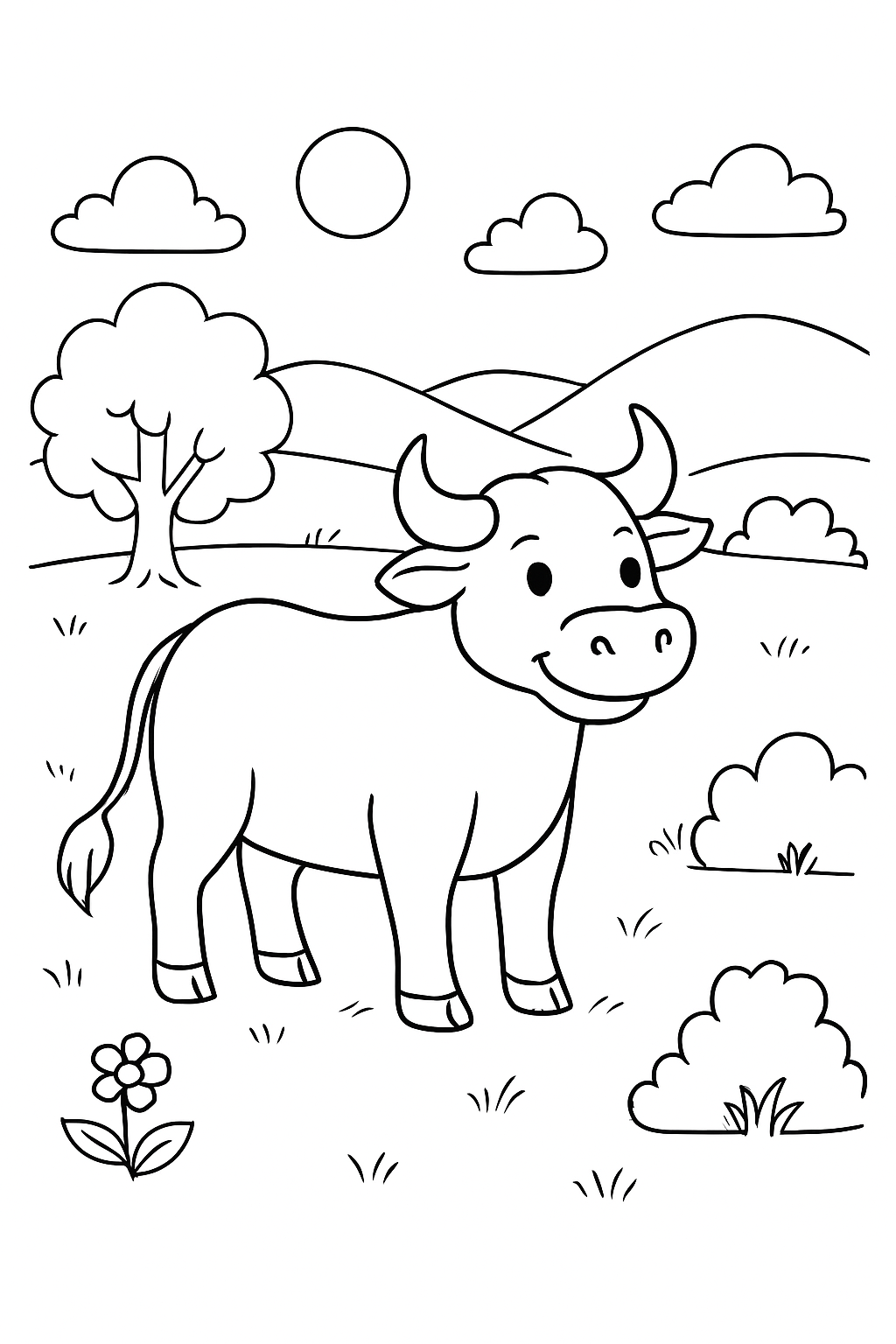 Boi para colorir 08