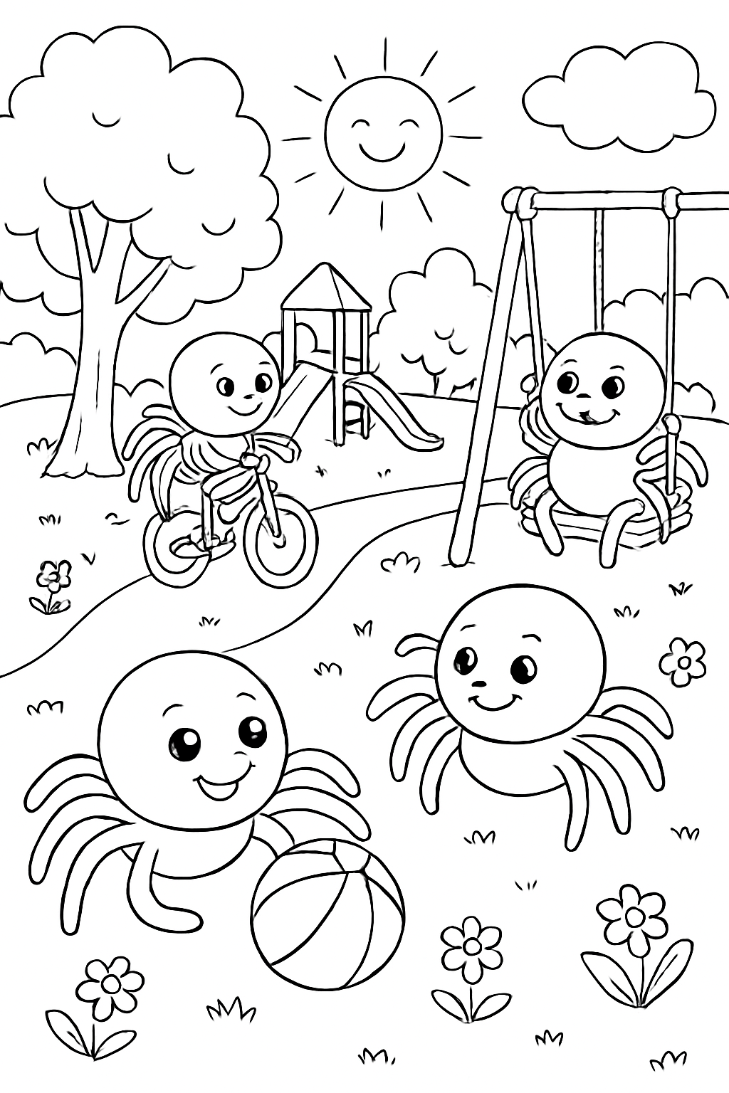 Aranhas para colorir 03