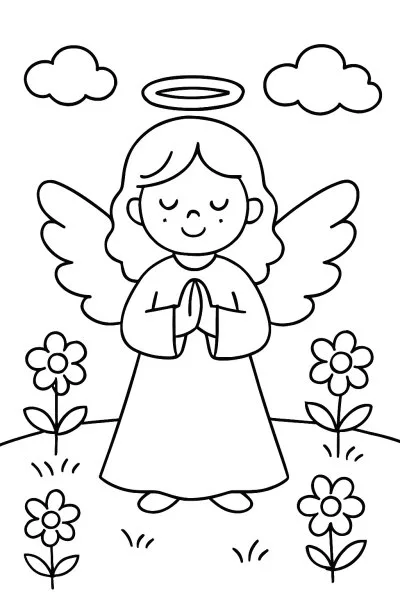 Anjos para colorir 01