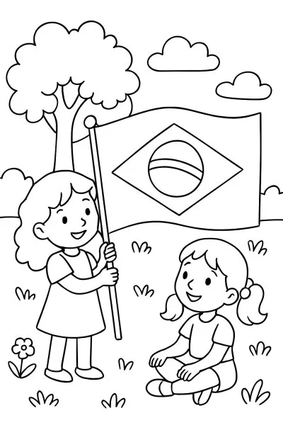 Bandeira do Brasil para colorir 05