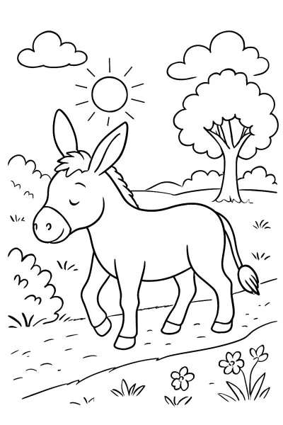 Burro para colorir 11