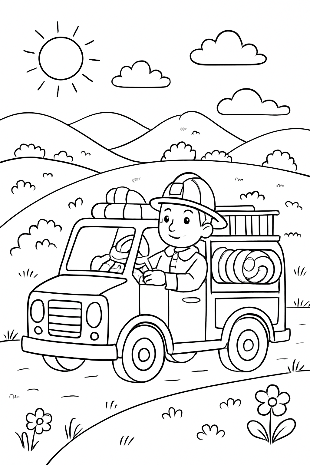 Bombeiros para colorir 06