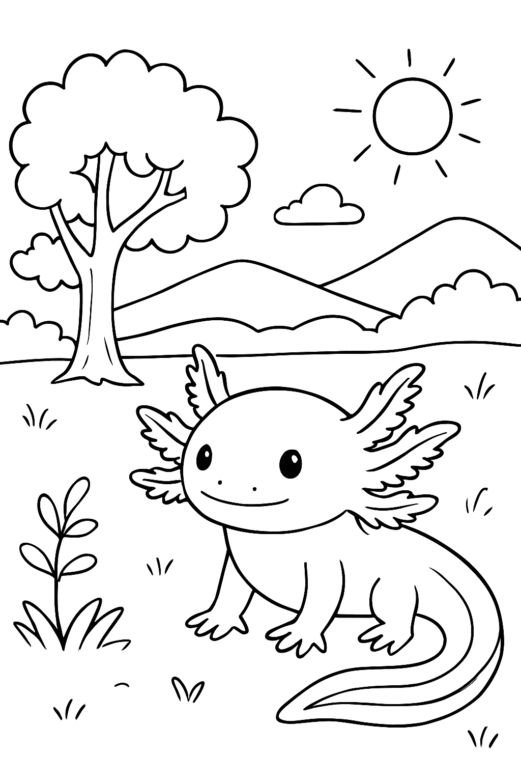 Axolotes para colorir 08