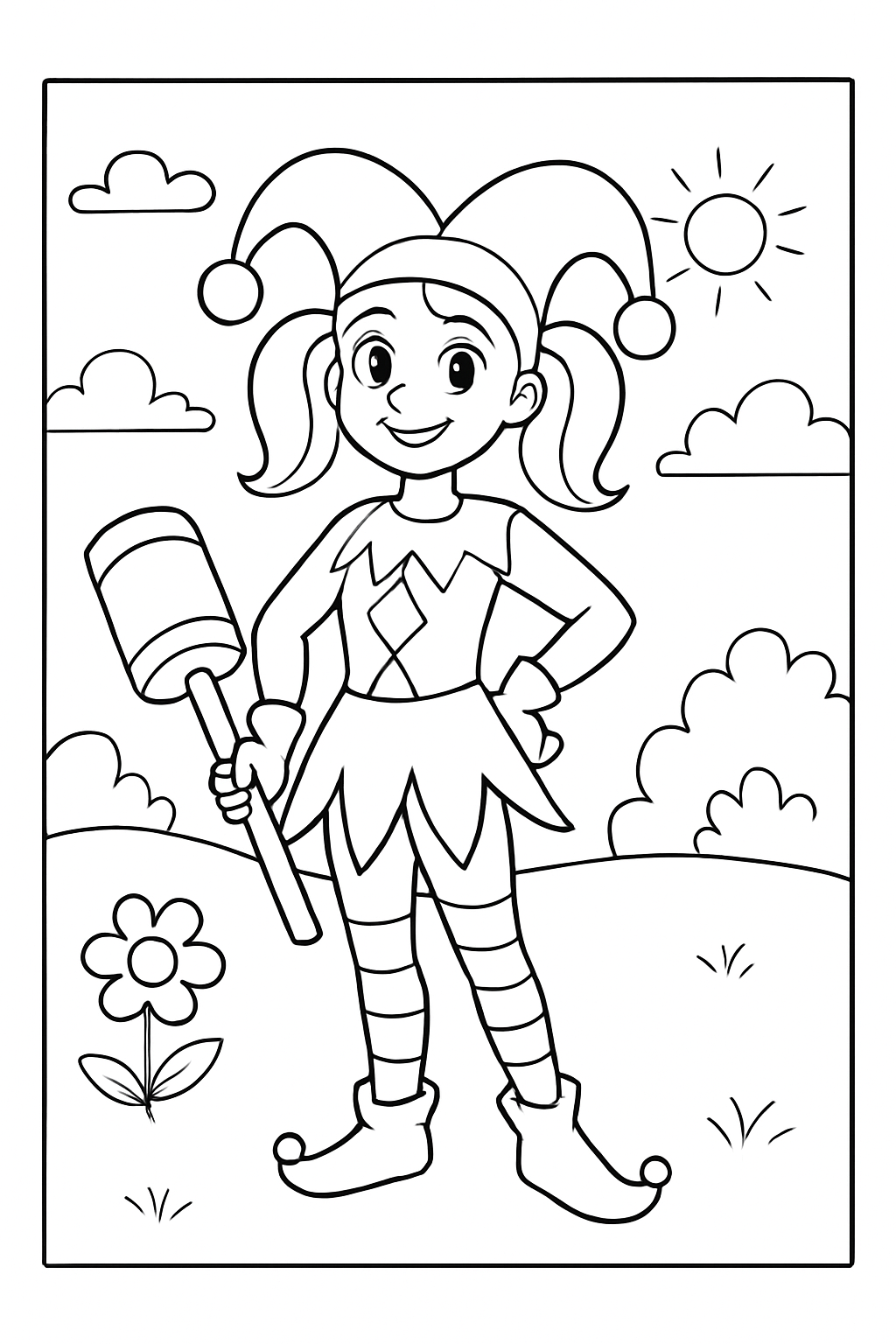 Arlequina para colorir 08