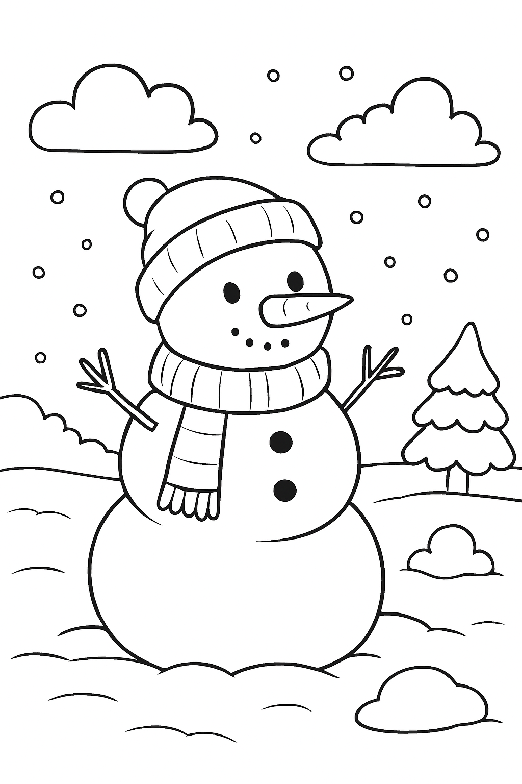 Bonecos de Neve para colorir 11