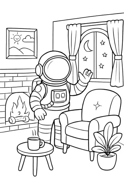 Astronautas para colorir 15