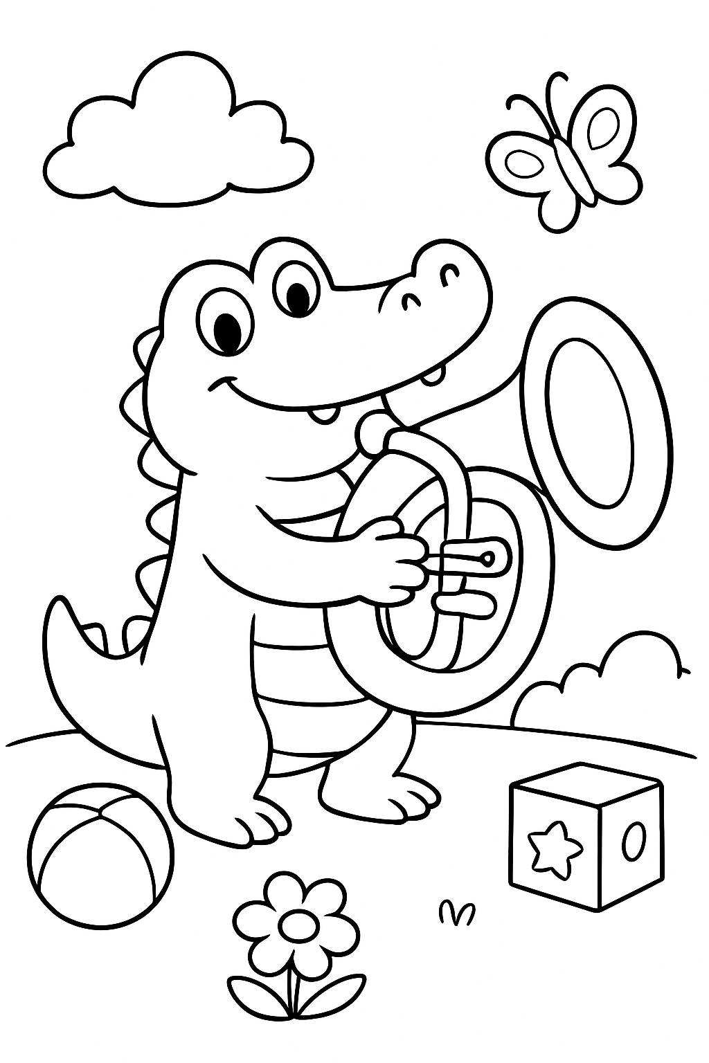 Bombardino Crocodilo para colorir 07