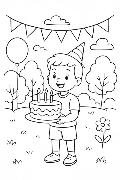 Aniversário para colorir 08