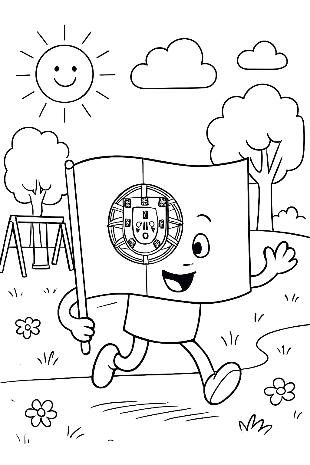 Bandeira de Portugal para colorir 14