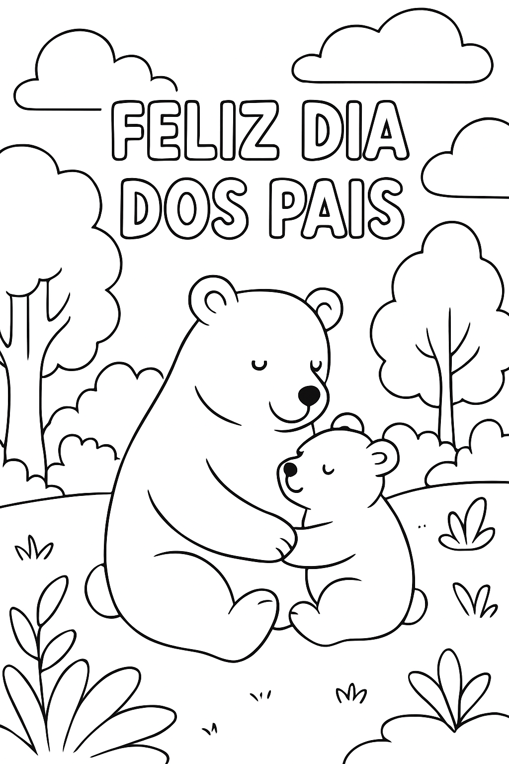 Cartão Dia dos Pais para colorir 13