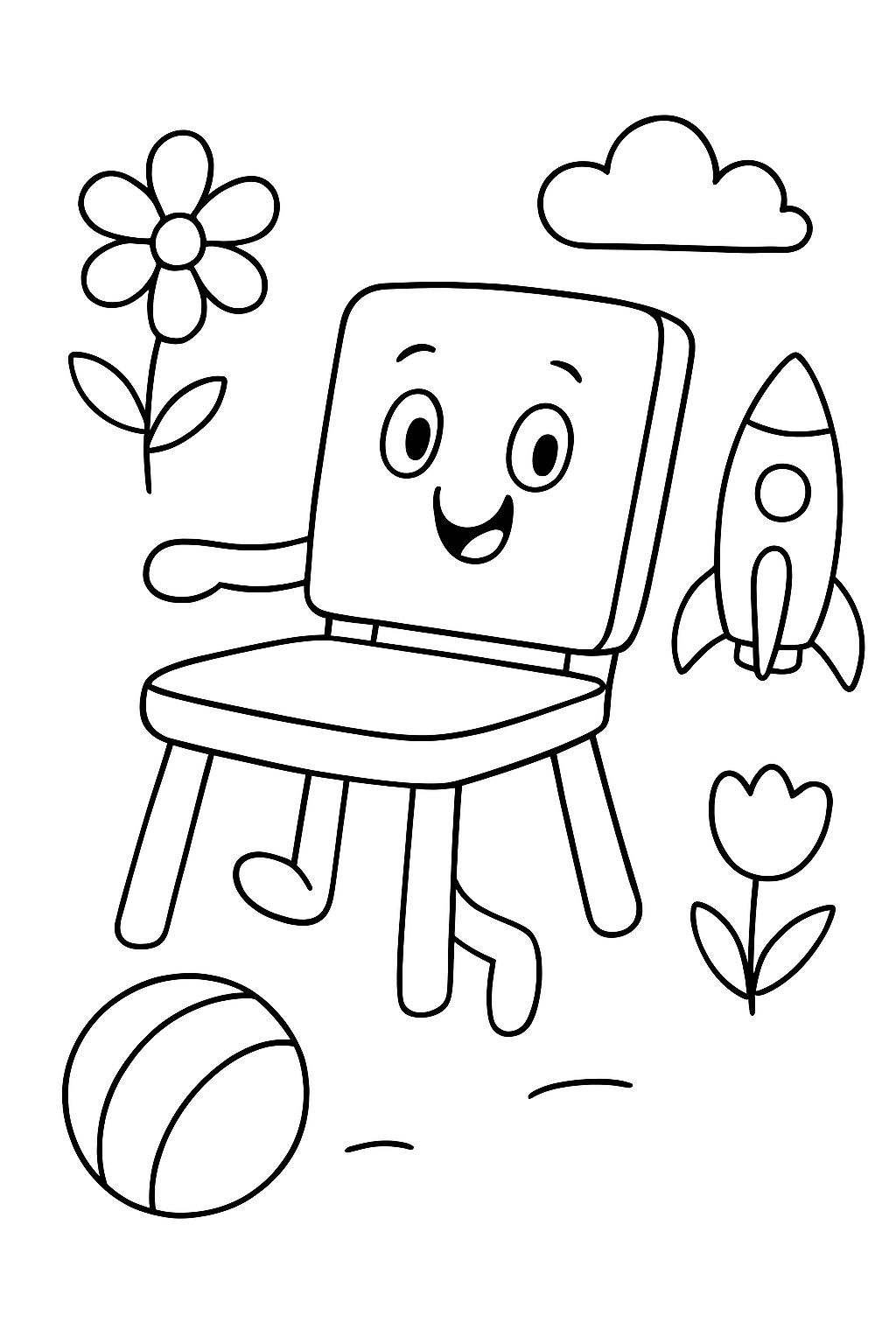Cadeira para colorir 07