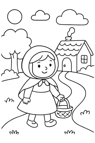 Chapeuzinho Vermelho para colorir 04