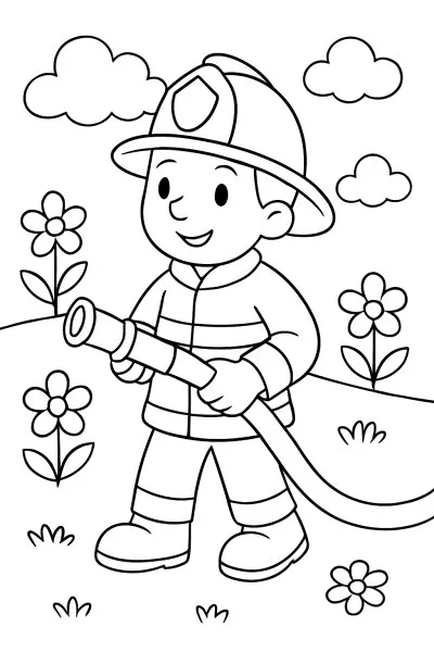 Bombeiros para colorir 01