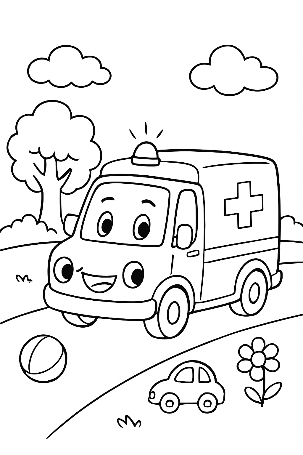 Ambulância para colorir 07