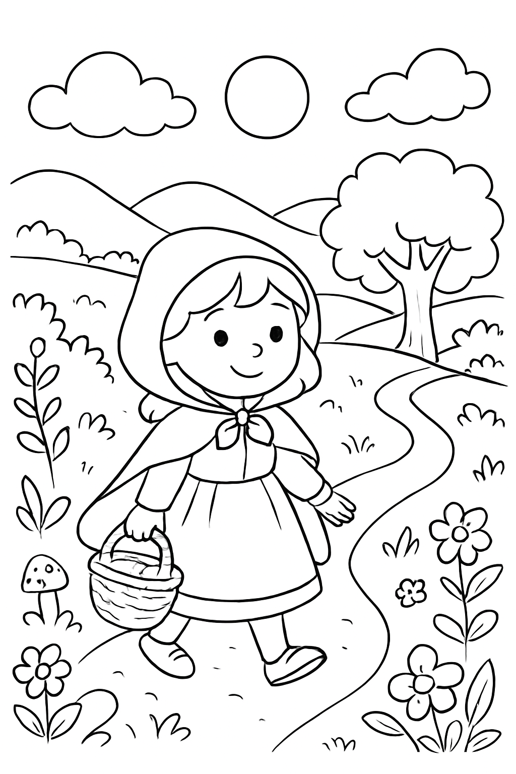 Chapeuzinho Vermelho para colorir 06