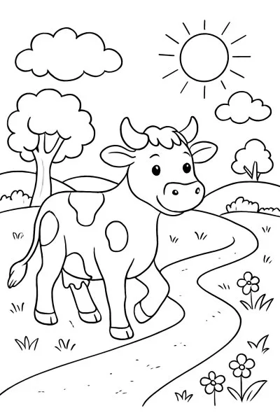Boi para colorir 11