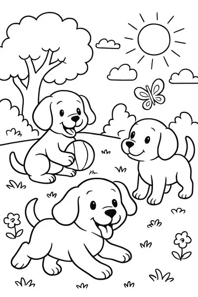 Cachorros para colorir 14