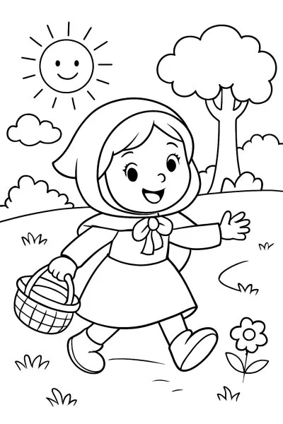 Chapeuzinho Vermelho para colorir 14