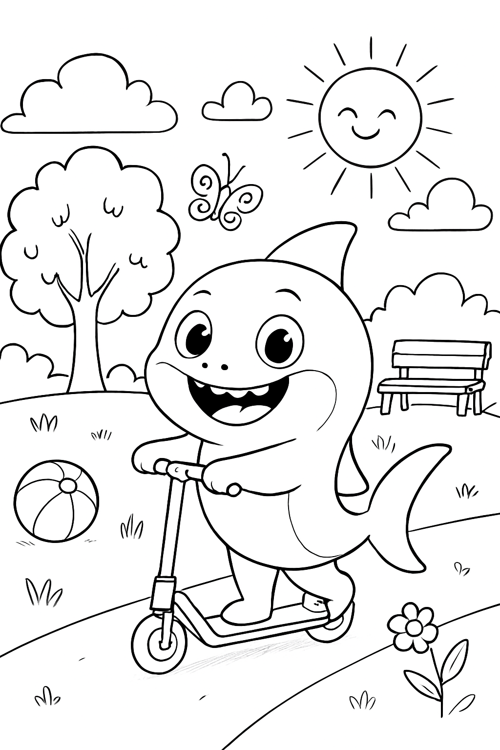 Baby Shark para colorir 03