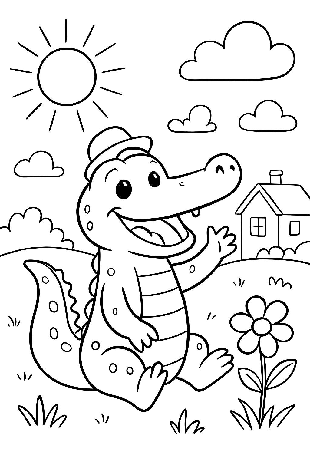 Bombardino Crocodilo para colorir 09