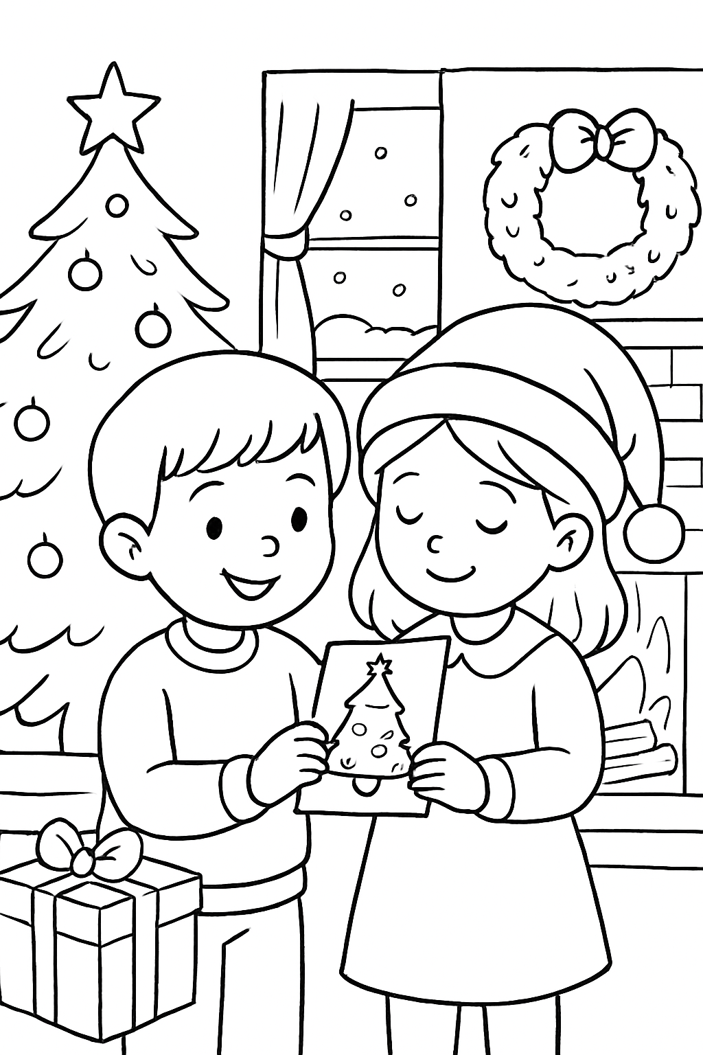 Cartão de Natal para colorir 05