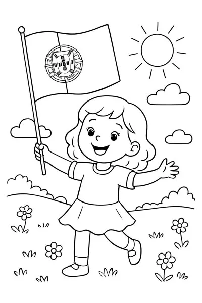 Bandeira de Portugal para colorir 09