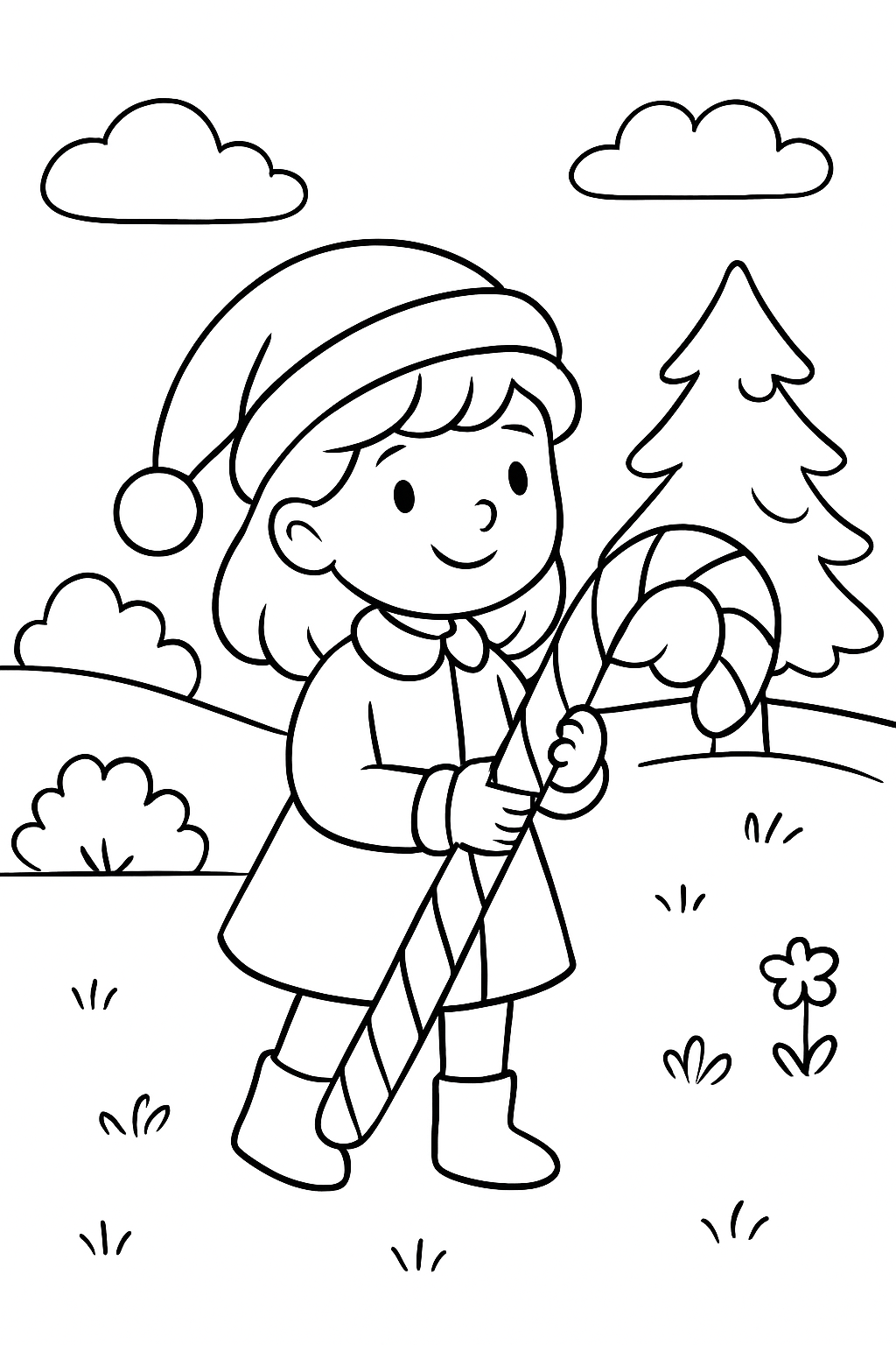 Bengala de Natal para colorir 08