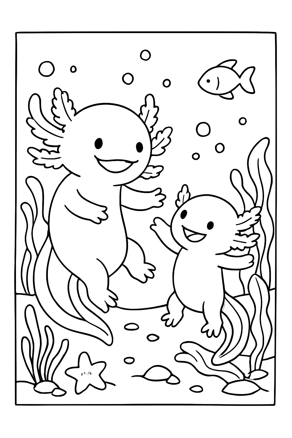 Axolotes para colorir 09
