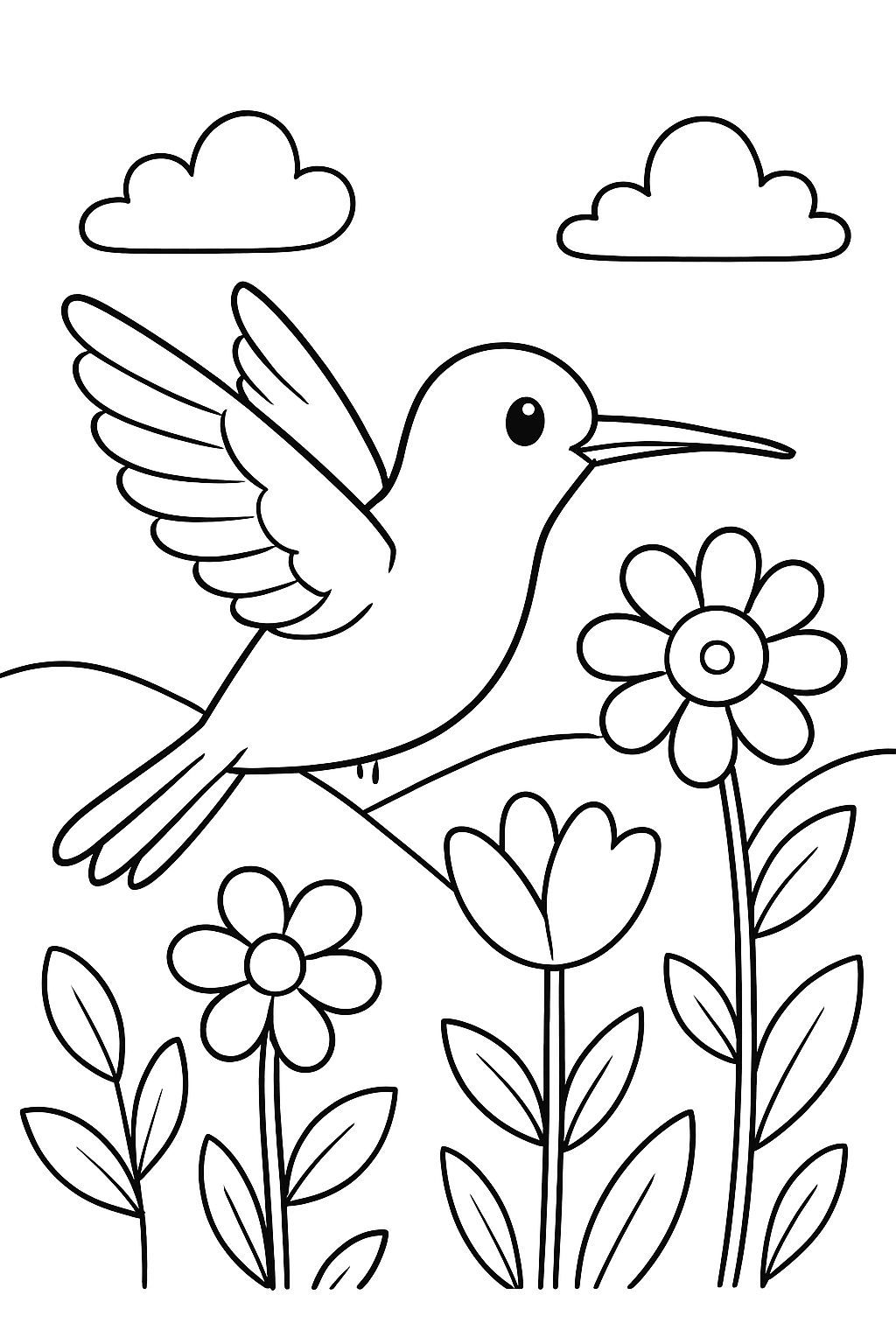 Beija-flor para colorir 01