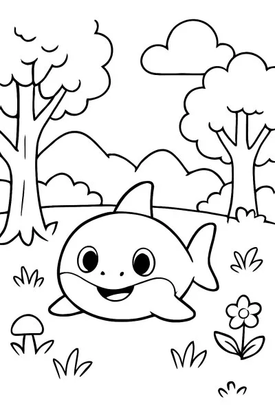 Baby Shark para colorir 13