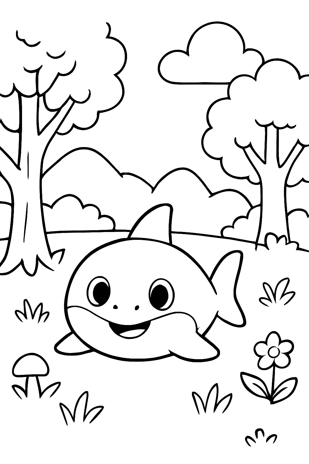 Baby Shark para colorir 13