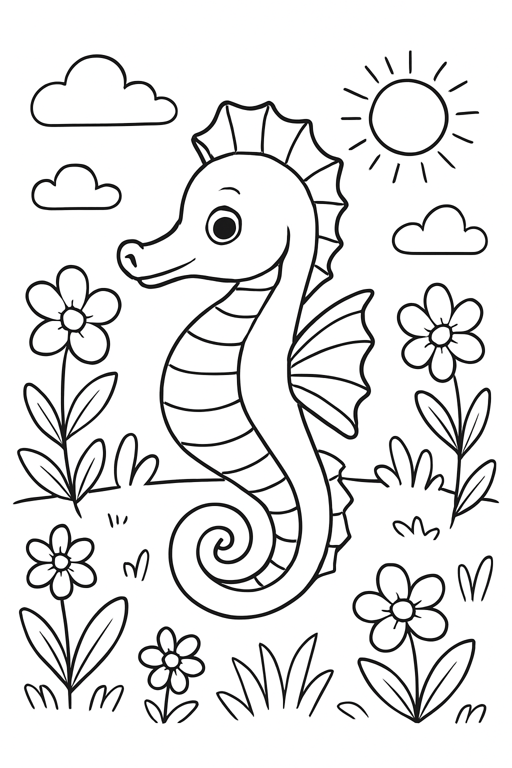 Cavalo-Marinho para colorir 12