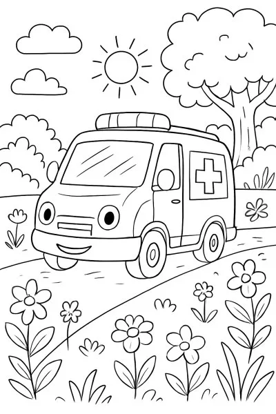 Ambulância para colorir 12
