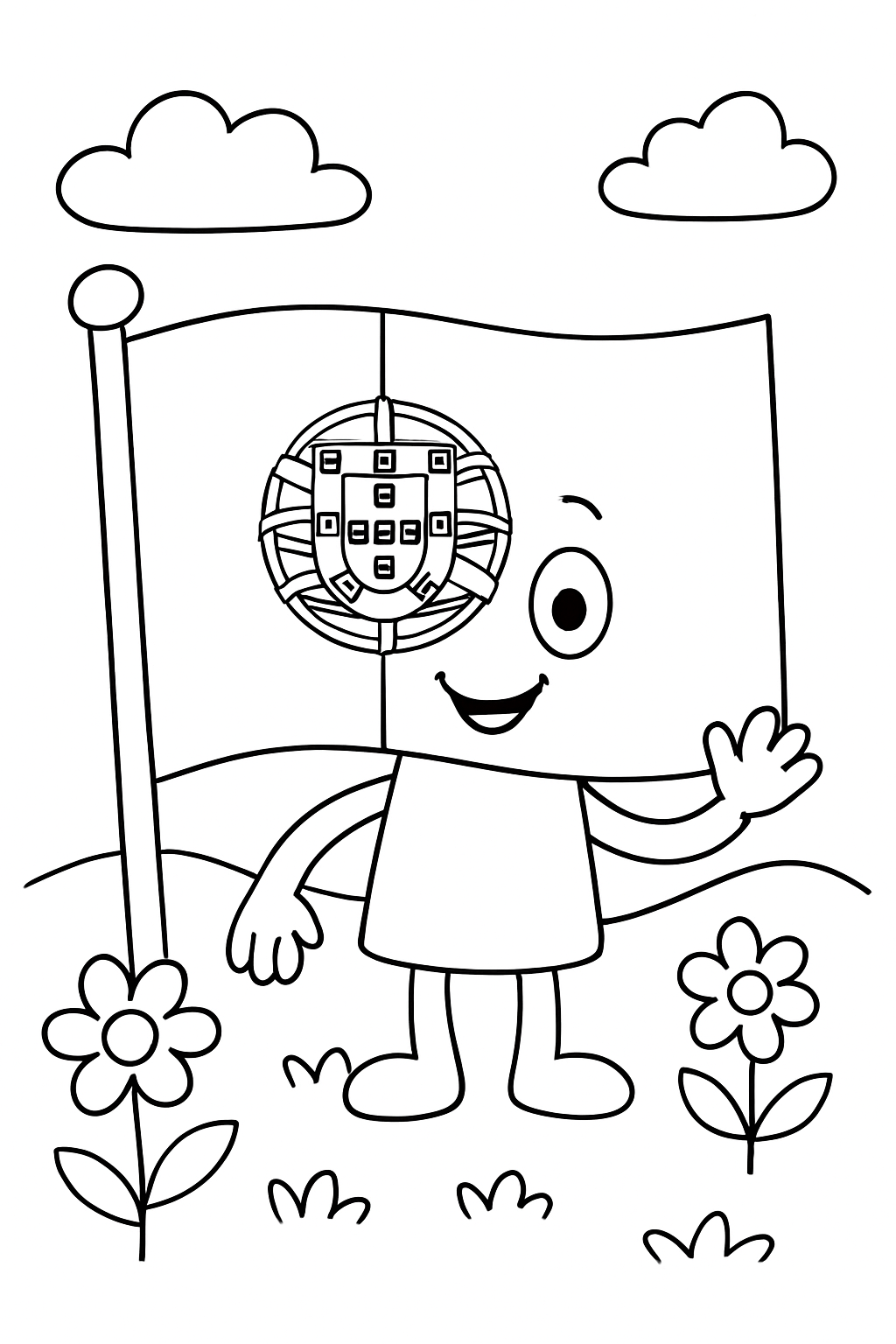 Bandeira de Portugal para colorir 01