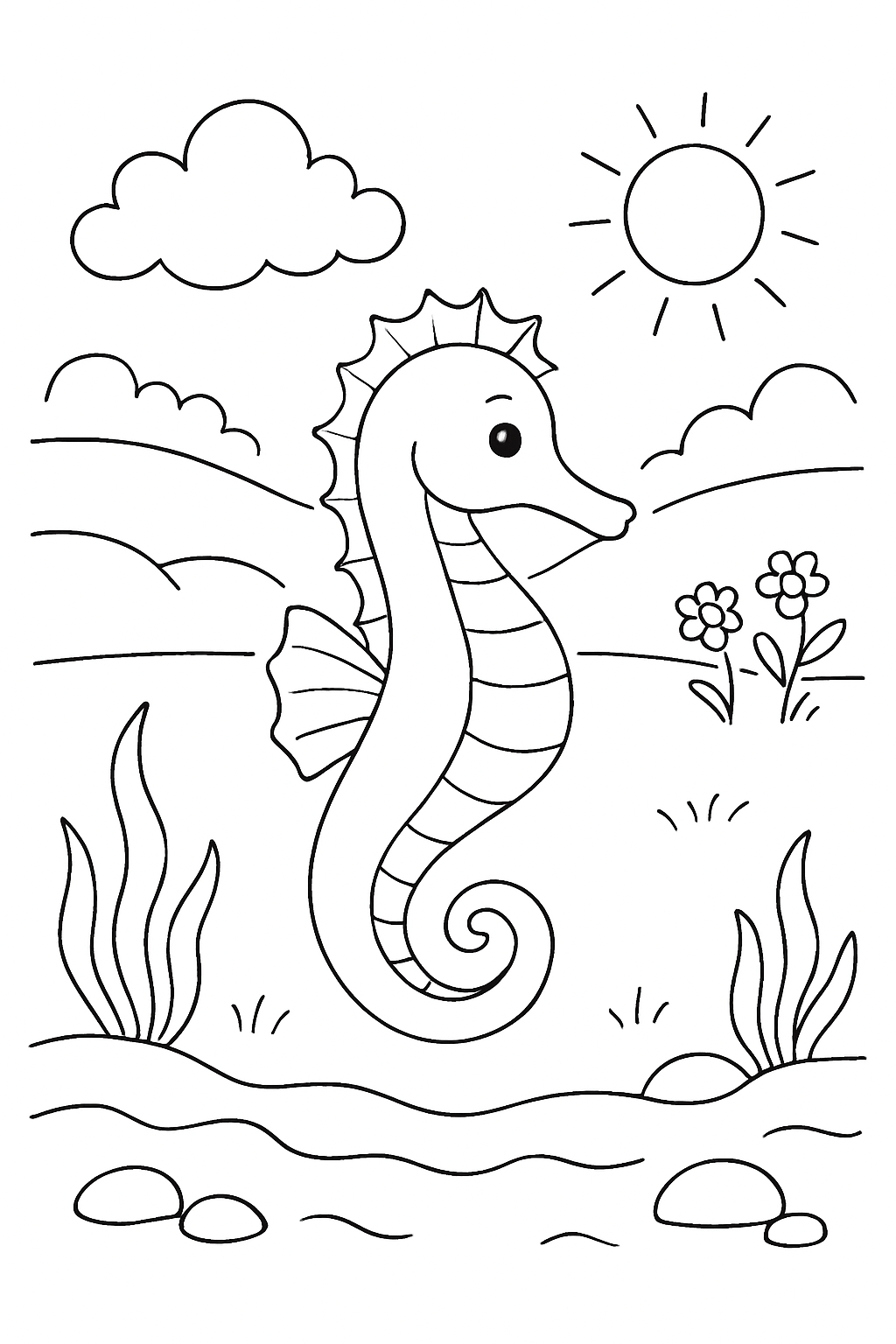 Cavalo-Marinho para colorir 08