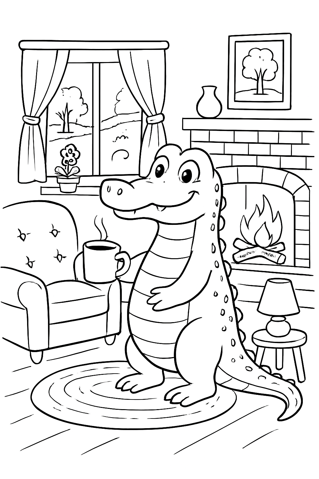 Bombardino Crocodilo para colorir 15