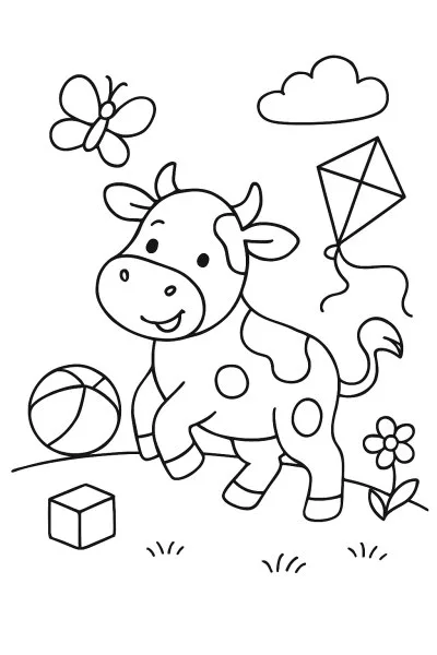 Boi para colorir 07