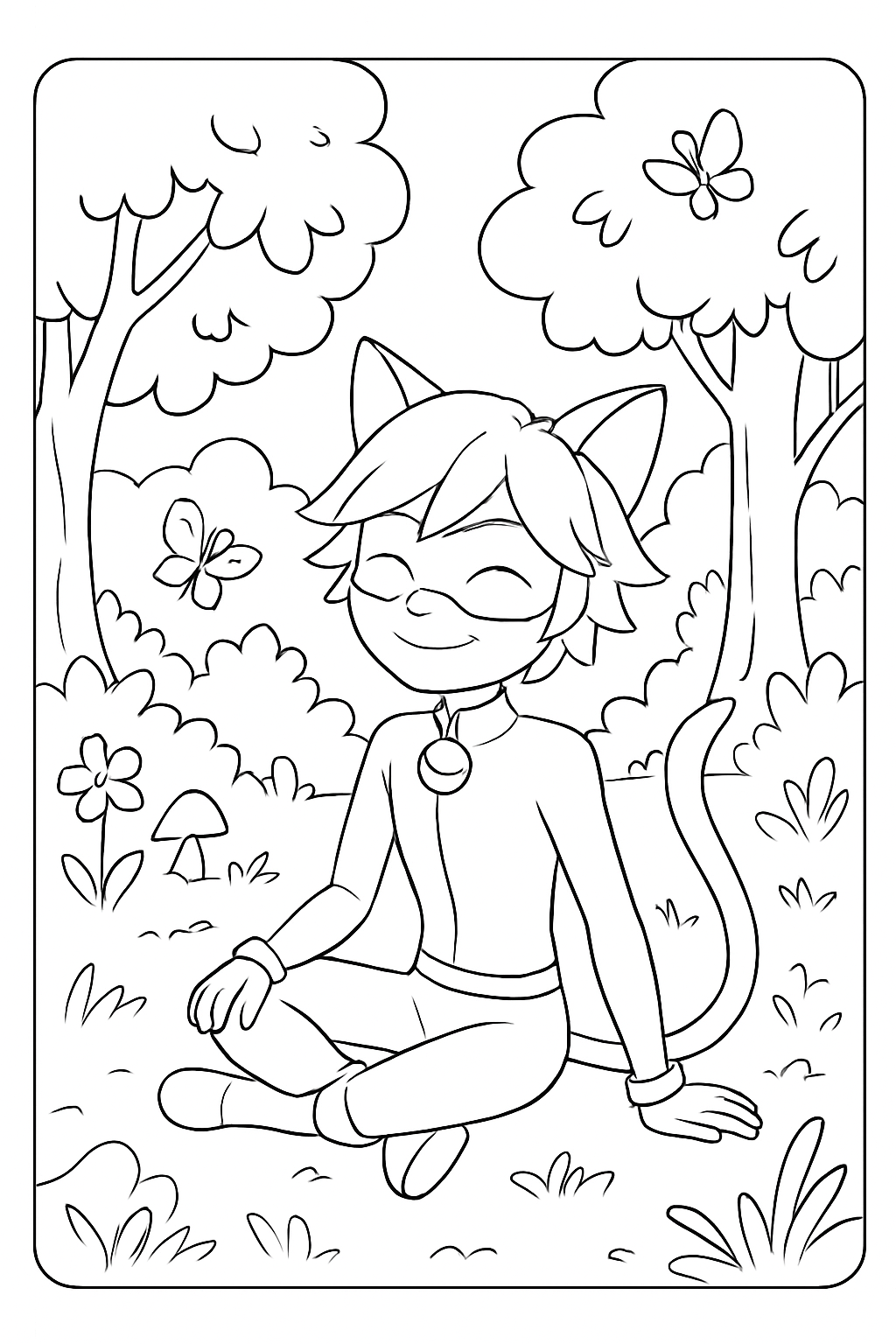 Cat Noir para colorir 02