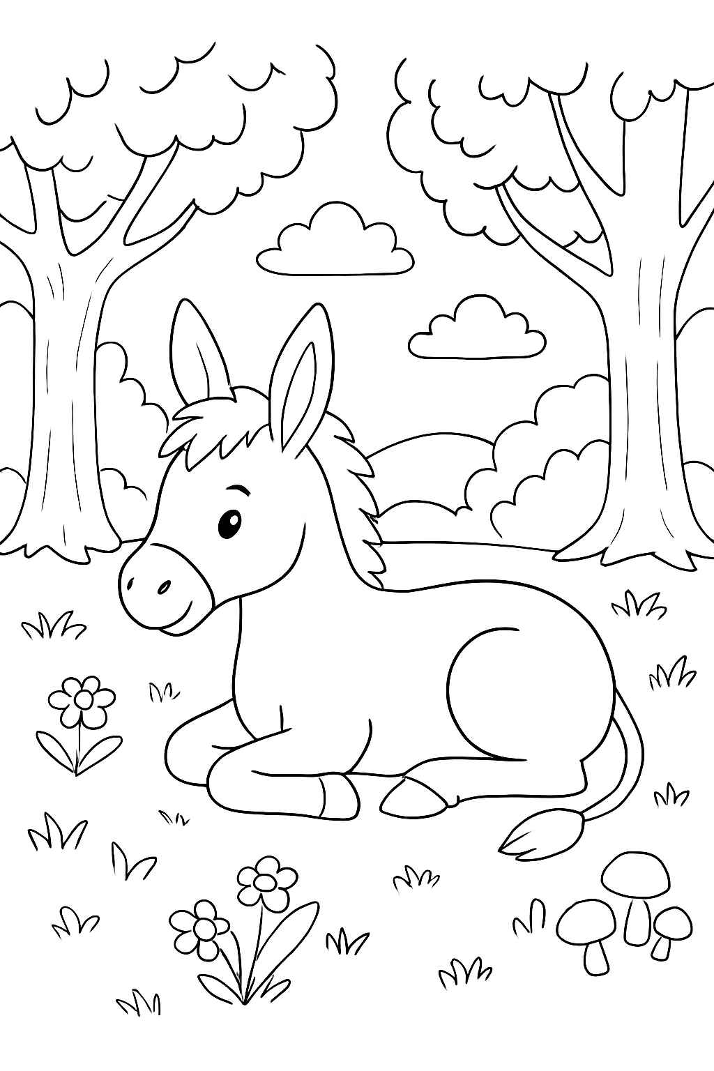 Burro para colorir 02